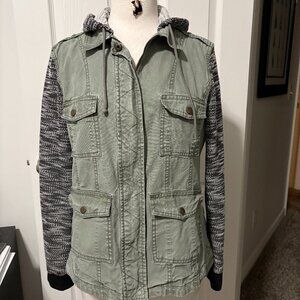 Khaki Green Jacket with Hood by Mudd Size L